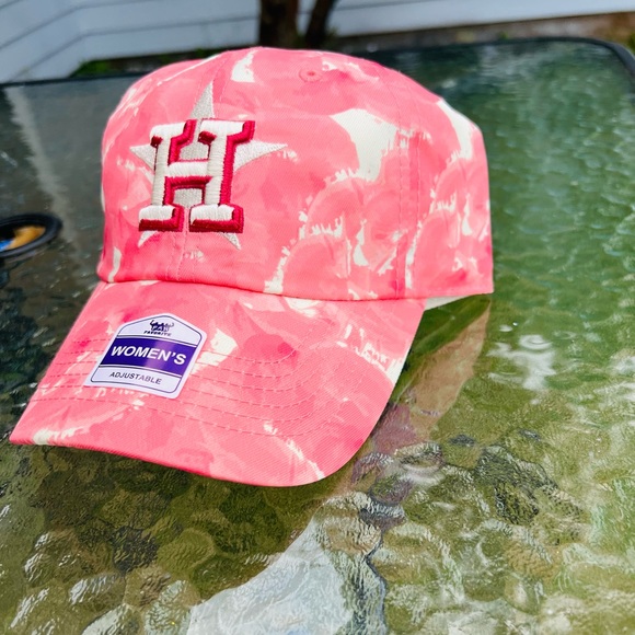 NWT Houston Astros Cap Hat Women Adjustable Pink Camouflage Cotton New - Picture 11 of 12